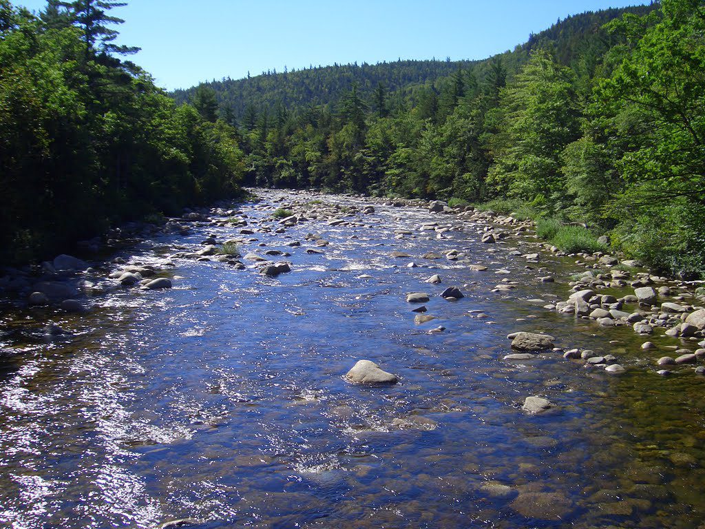 Landscape photo of the Swift River in New Hamshire. 