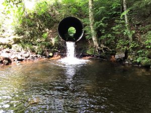 The same culvert in Hill NH has a large culvert outlet perch, this further indicates its poor compatibility to natural stream processes. 